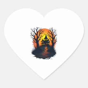 Haunted Forest – Spooky Halloween Nature Tee Heart Sticker