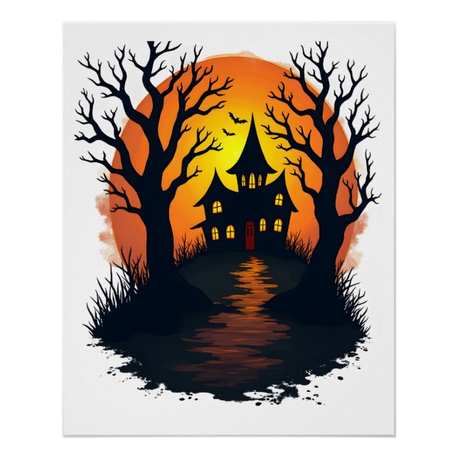 Haunted Forest � Spooky Halloween Nature Tee Poster (Front)