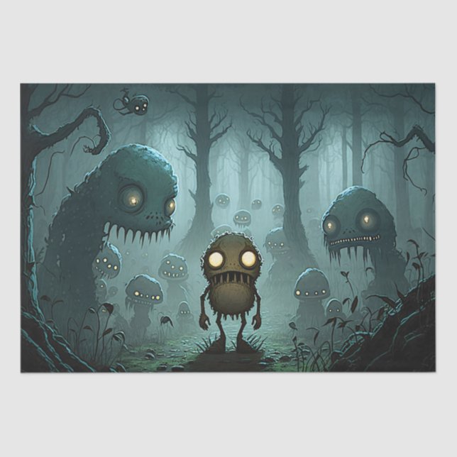 Haunted Forest - Spooky Monsters Tissue Paper (Front)