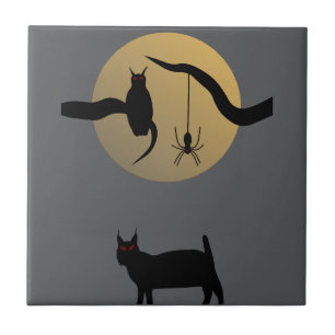 Haunted Full Moon Ceramic Tile