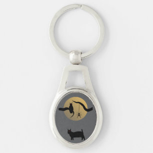 Haunted Full Moon Metal Keychain