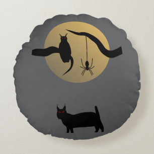Haunted Full Moon Round Pillow