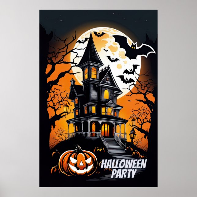 Haunted Gala, Halloween Party Poster (Front)