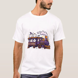Haunted Ghost Express Train Night Art T-Shirt
