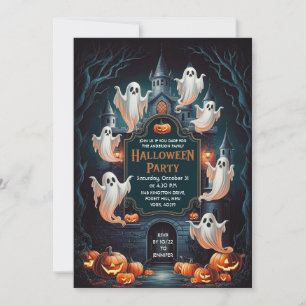 Haunted Ghost Halloween Party Invitation