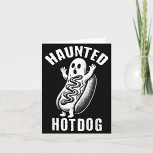 Haunted Ghost Hotdog Funny Foodie Halloween Card