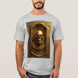 Haunted Golden Skull Card Design Fashion T-shirt