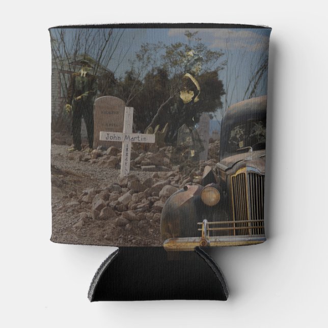 Haunted Graveyard in Tombstone Can Cooler (Front)