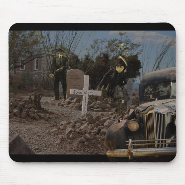 Haunted Graveyard in Tombstone Mouse Mat (Front)