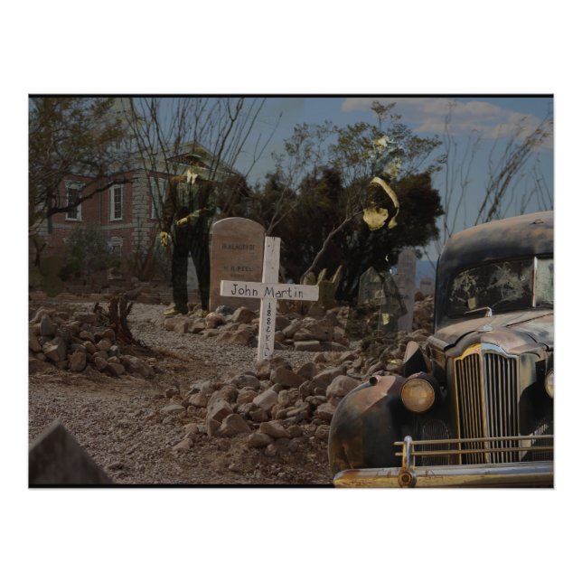 Haunted Graveyard in Tombstone Photo Print (Front)