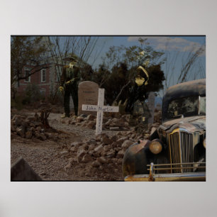 Haunted Graveyard in Tombstone Poster
