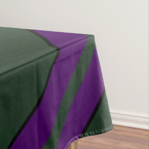 Haunted Green and Purple with Pin Striped Tablecloth