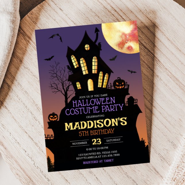 Haunted Halloween Birthday Costume Party Invitation (Haunted Halloween Birthday Costume Party Invitation)