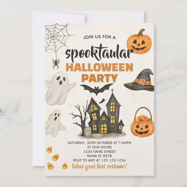 Haunted Halloween Celebration Invitation (Front)