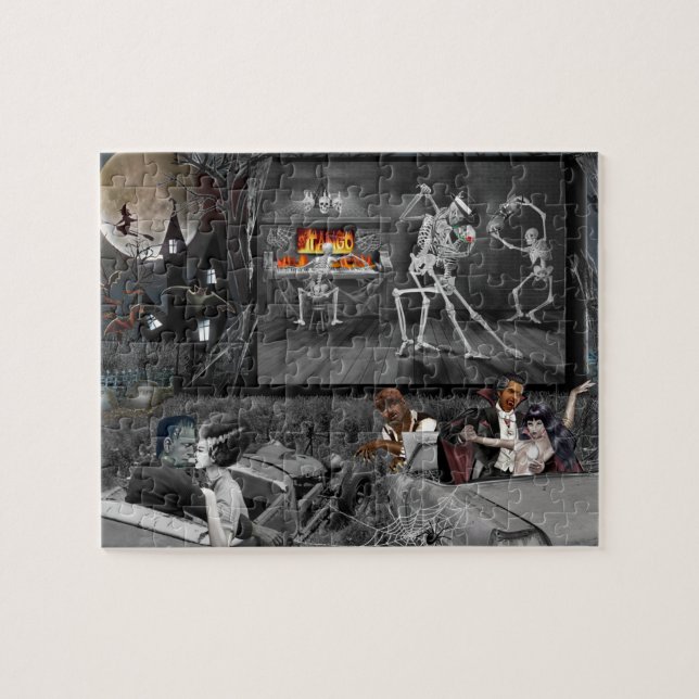Haunted Halloween Drive-in Jigsaw Puzzle (Horizontal)