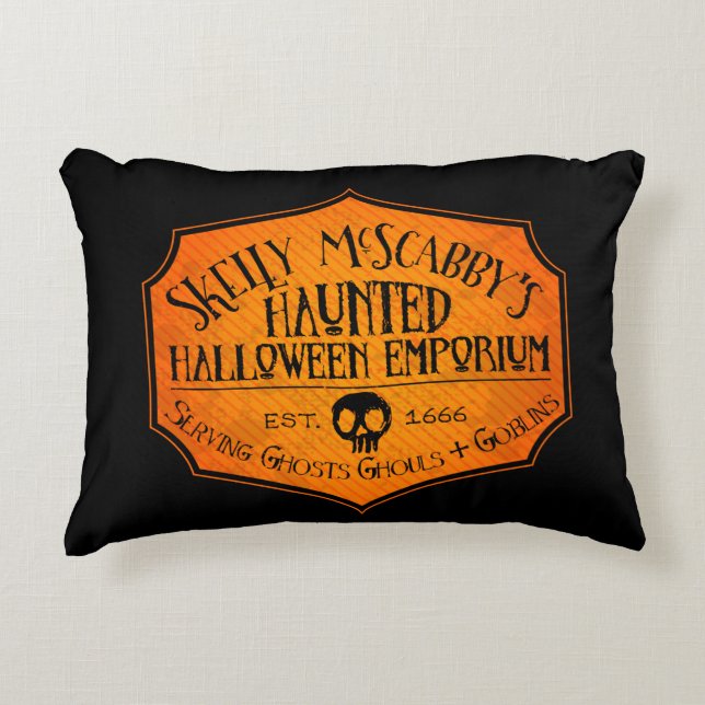 Haunted Halloween Emporium Accent Pillow (Front)