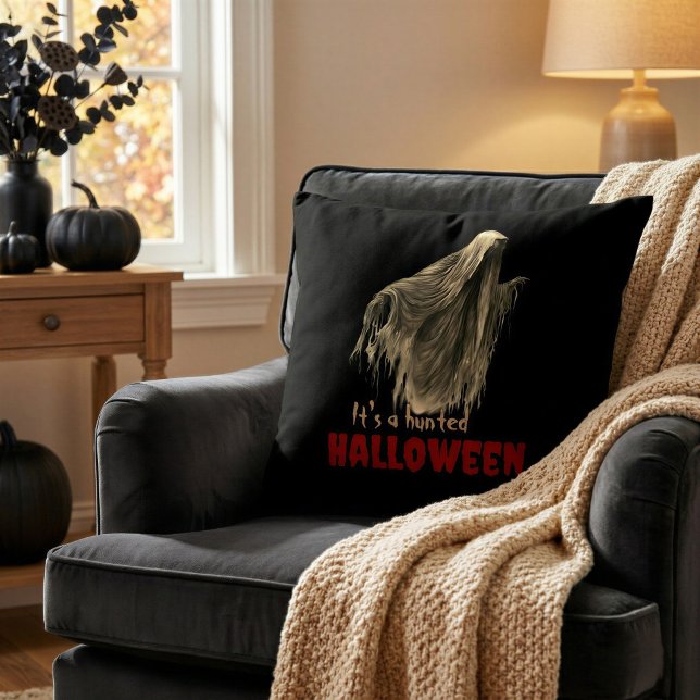 Haunted Halloween Ghost Throw Pillow Decor (Creator Uploaded)