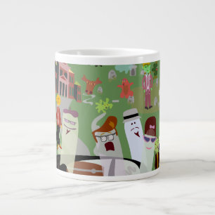 Haunted Halloween Graveyard Party Large Coffee Mug