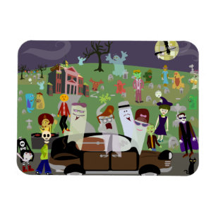 Haunted Halloween Graveyard Party Magnet