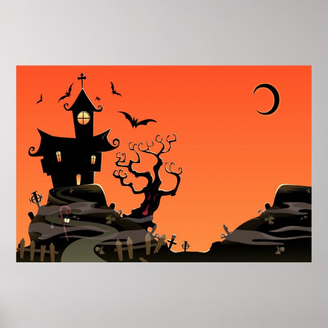 Haunted Halloween House Poster (Front)