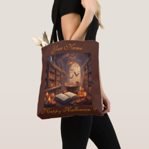 Haunted Halloween library Tote Bag