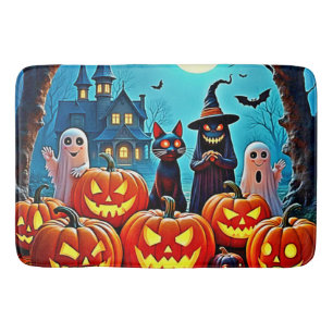 Haunted Halloween Night Design Bath Mat
