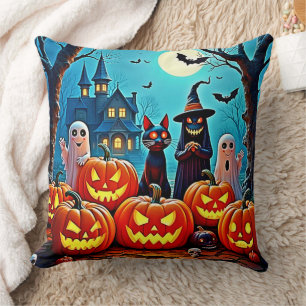 Haunted Halloween Night Design Cushion