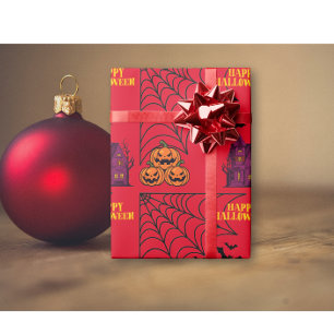 Haunted Halloween Night (Orange) Wrapping Paper