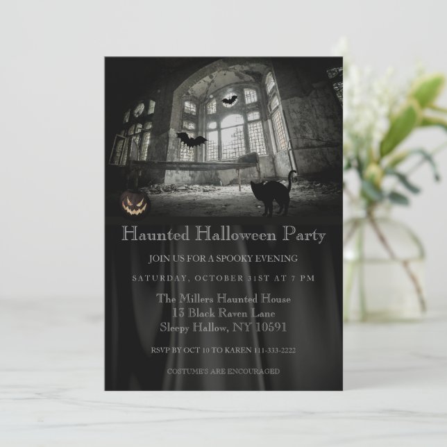 Haunted Halloween Party Invitation (Standing Front)