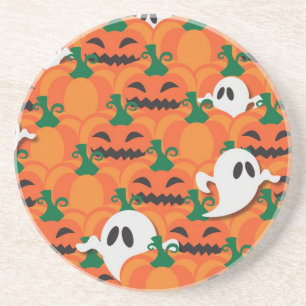 Haunted Halloween Pumpkin Patch Ghosts Coaster