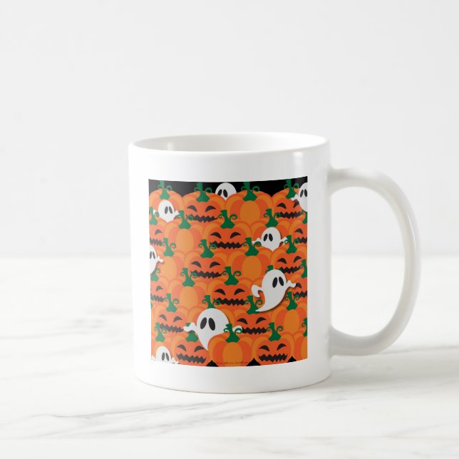 Haunted Halloween Pumpkin Patch Ghosts Coffee Mug (Right)