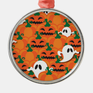 Haunted Halloween Pumpkin Patch Ghosts Metal Tree Decoration