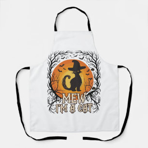 Haunted Halloween Pumpkin Spooky Night Ghost Silho Apron