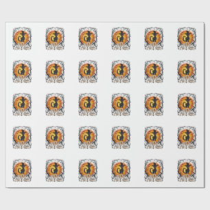 Haunted Halloween Pumpkin Spooky Night Ghost Silho Wrapping Paper