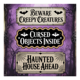 Haunted Halloween signs