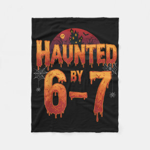 Haunted Halloween Skeleton Haunted Six Seven Numbe Fleece Blanket