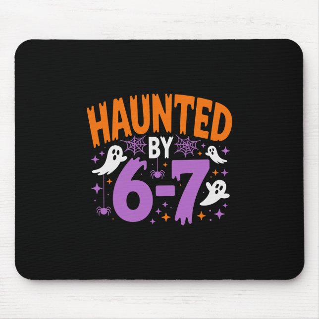 Haunted Halloween Skeleton Haunted Six Seven Numbe Mouse Mat (Front)