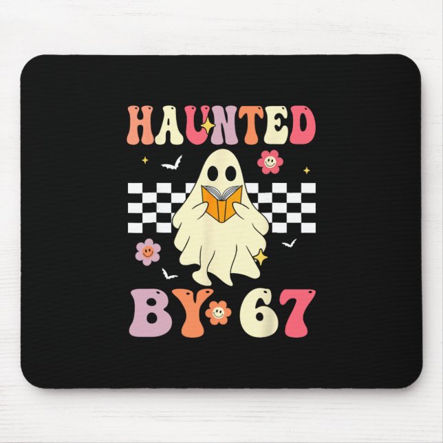 Haunted Halloween Skeleton Haunted Six Seven Numbe Mouse Mat (Front)