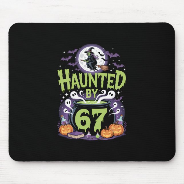 Haunted Halloween Skeleton Haunted Six Seven Numbe Mouse Mat (Front)