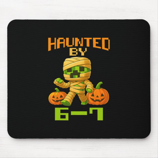 Haunted Halloween Skeleton Haunted Six Seven Numbe Mouse Mat (Front)