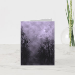 Haunted Halloween Sky Purple Mist Card