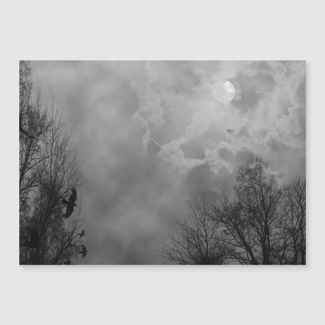 Haunted Halloween Sky with Ravens (Front)