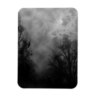 Haunted Halloween Sky with Ravens Magnet