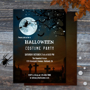 Haunted Halloween Sparkling Lights Party Invite