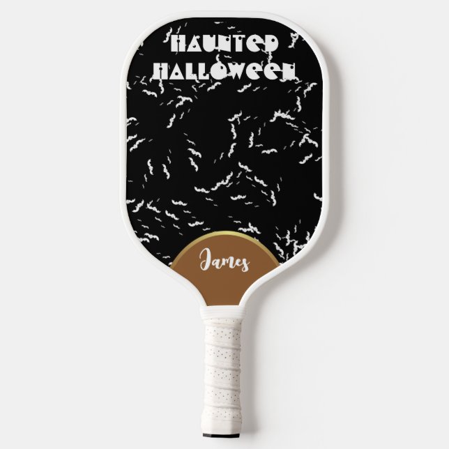 Haunted Halloween Spooky Black Bats Gothic Dark  Pickleball Paddle (Back)