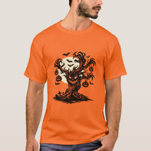 Haunted Halloween Tree Jack O'Lantern T-Shirt