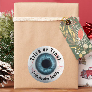 👁️Haunted Halloween Trick or Treat Classic Round Sticker