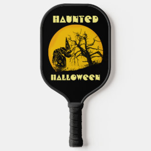 Haunted Halloween Wicked Witch Full Moon Dead Tree Pickleball Paddle