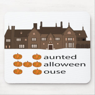 Haunted Haloween House Pumpkin Mouse Mat