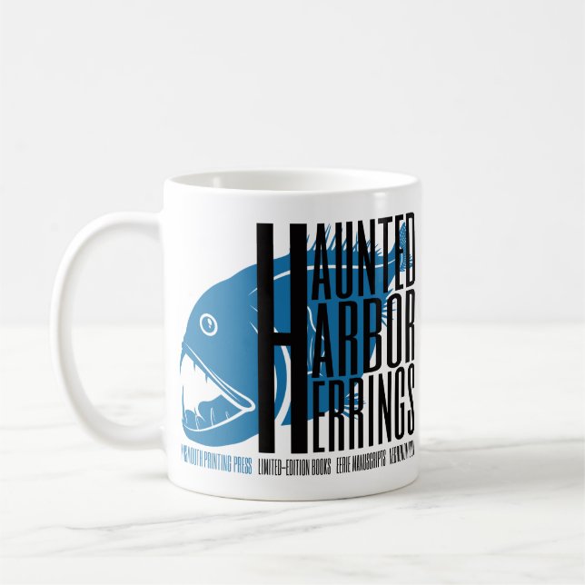 Haunted Harbour Herrings Printing Press Coffee Mug (Left)